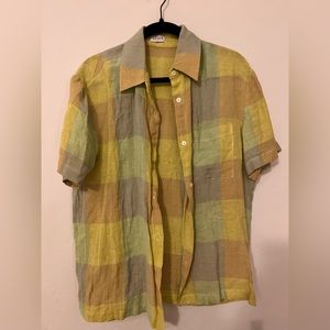 Leset plaid button down top